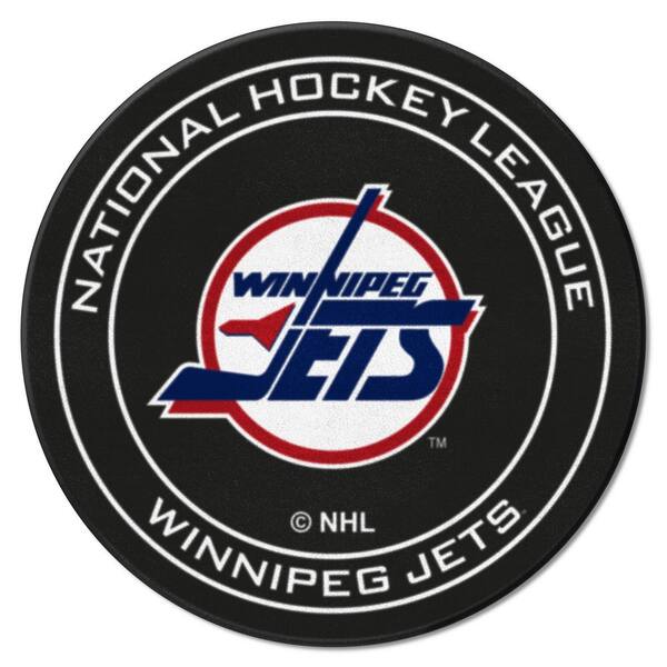 FANMATS Winnipeg Jets Black 27 in. Round Hockey Puck Mat 10517