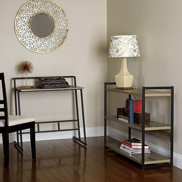 HOUSEHOLD ESSENTIALS 33 in. Rectangular Gray Writing Desk