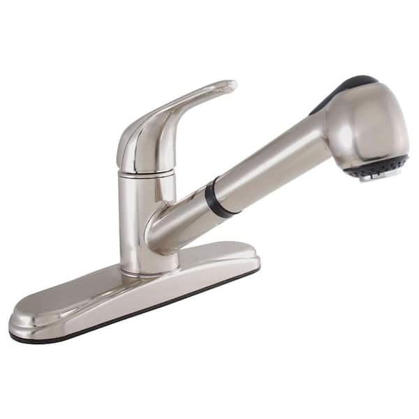 LDR Industries Single-Handle Pull-Out Sprayer Kitchen Faucet in Stainless Steel