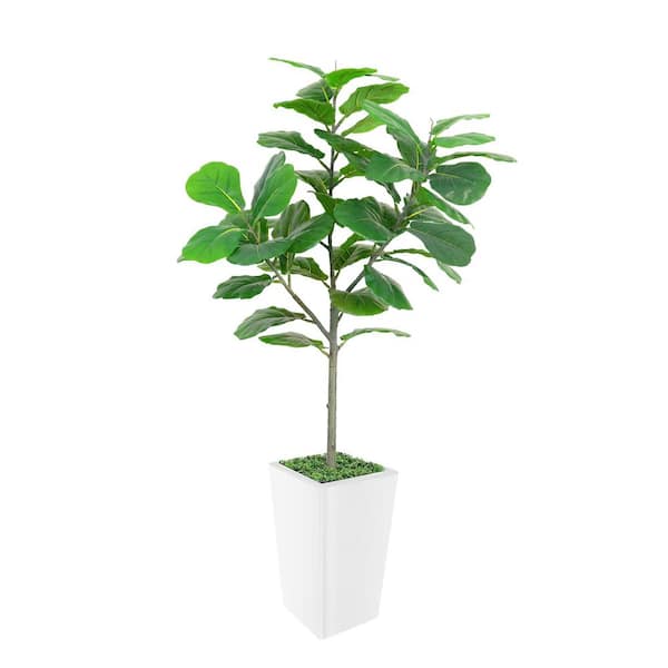 5 ft. Artificial Fiddle Leaf Fig Tree in Pot Ideal for Home Decor and Housewarming Gift
