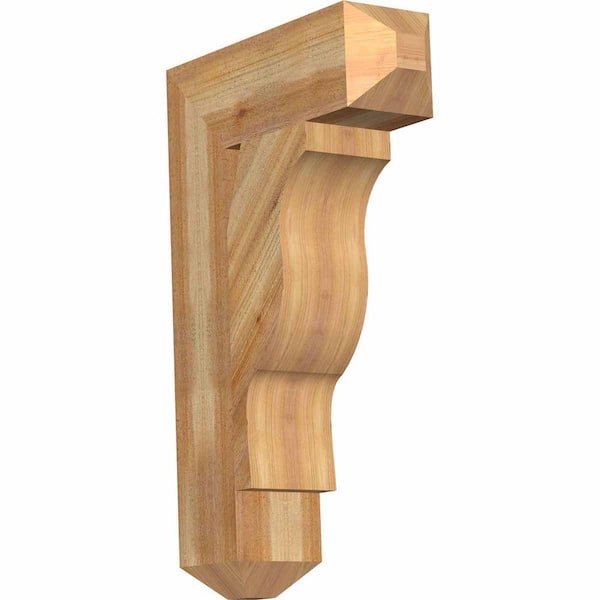 Ekena Millwork 6 in. x 32 in. x 20 in. Western Red Cedar Funston Craftsman Rough Sawn Bracket