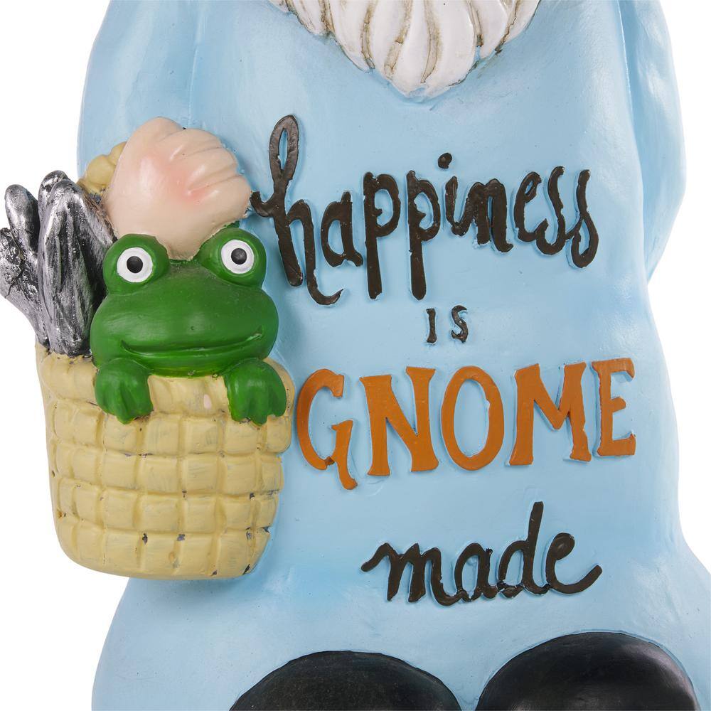 24" Multicolor Polyresin Garden Gnome with Frog Basket