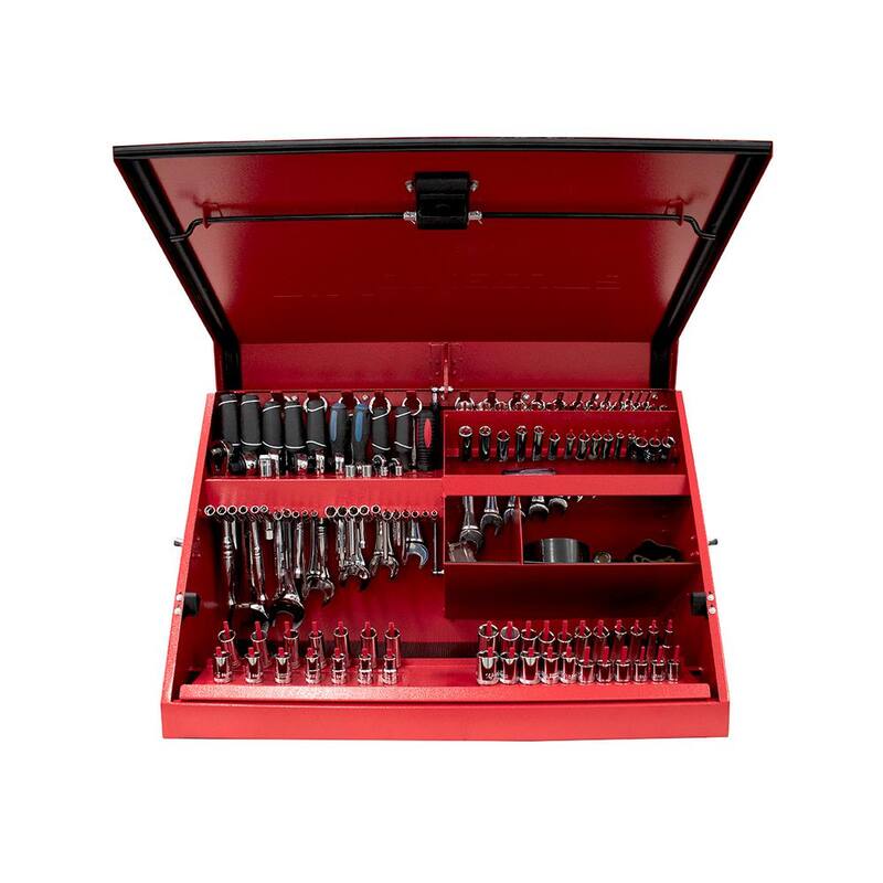 31 in. W x 16 in. D Portable Red Triangle Top Tool Chest for Sockets, Wrenches and Screwdrivers