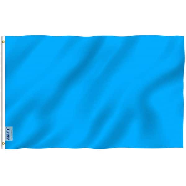 ANLEY Fly Breeze 3 ft. x 5 ft. Solid Light Blue Flag - Plain Light Blue Flags Polyester