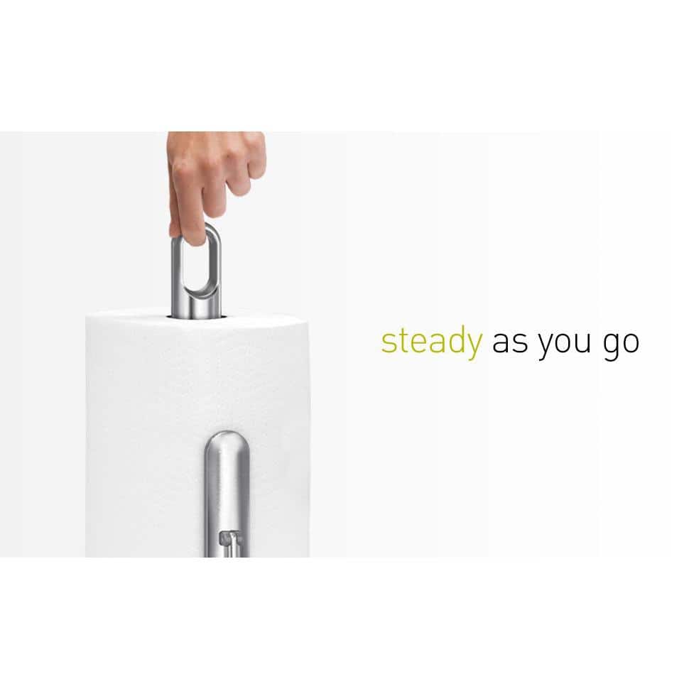 Brushed Stainless Steel Tension Arm Paper Towel Holder
