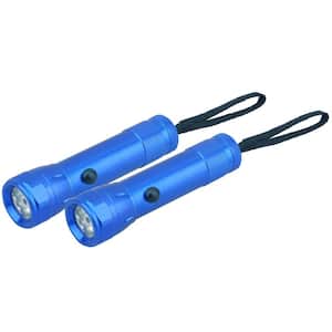 8 LED Aluminum Pocket Flashlight with Red Laser and Lanyard (2-Pack)