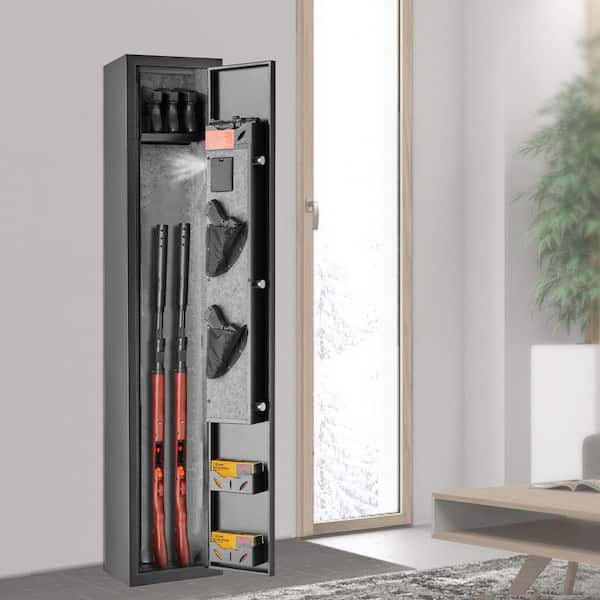 Rifles Gun Safe for 2 Rifles, Gun Safe with Digital Keypad and Lock, Quick Access Rifle Cabinet adjustable Shelf