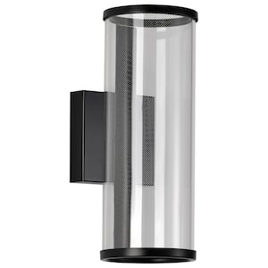 Vale 1-Light 4.75 in. Matte Black Integrated LED Wall Sconce with Silk Screened Acrylic Shade