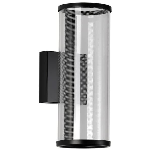 SATCO Vale 1-Light 4.75 in. Matte Black Integrated LED Wall Sconce with Silk Screened Acrylic Shade