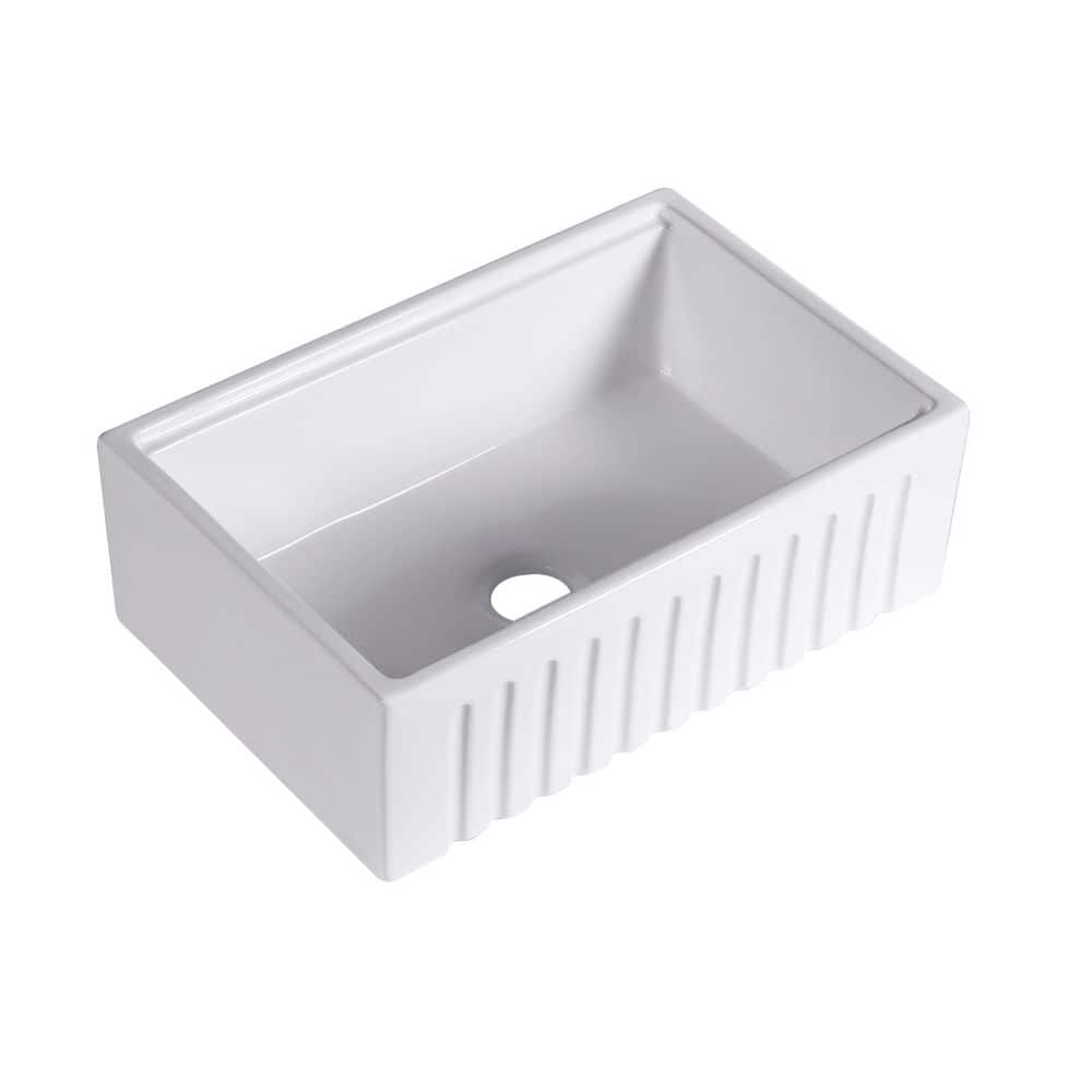 Maxie Sink Left to Right 30 in. Undermount Farmhouse Apron Front Rectangular Single Bowl White Ceramic Kitchen Sink price history on PriceWatchPro