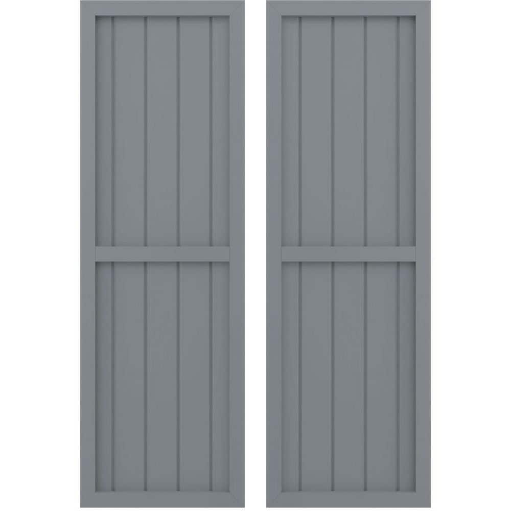17-1/2 in. W x 45 in. H Americraft 5-Board Exterior Real Wood 2 Equal Panel Framed Board and Batten Shutters Ocean Swell price history on PriceWatchPro