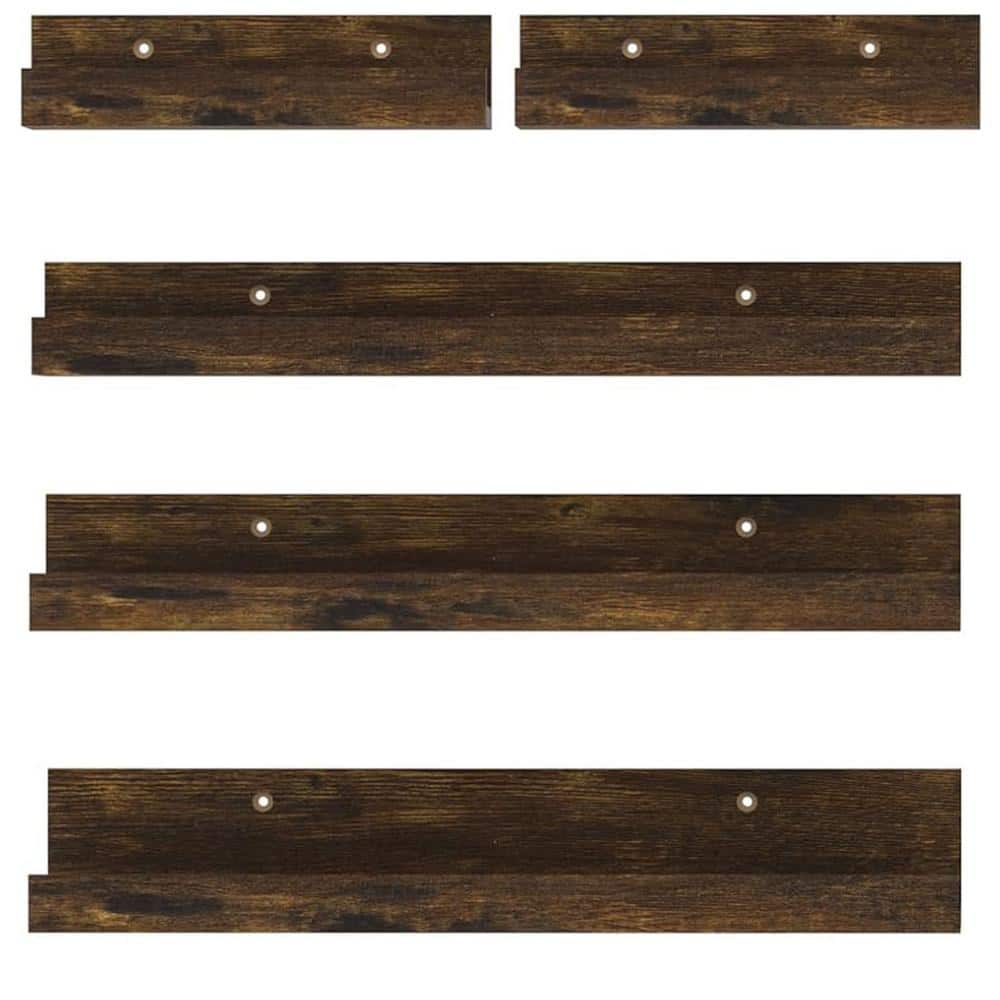 15.7 in. W x 5.5 in. D Brown Floating Shelves Set of 5 Decorative Wall Shel
