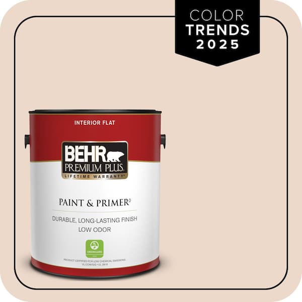 BEHR PREMIUM PLUS 1 gal. #S210-1 Nutmeg Frost Flat Low Odor Interior Paint & Primer
