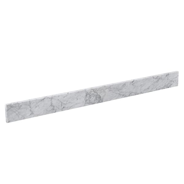 YASINU 48 in. W x 4 in. H Natural Marble Vanity Top Backsplash in Carrara White