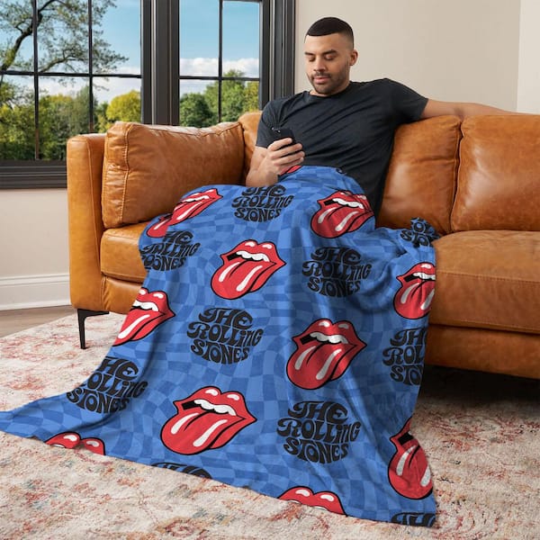 The Rolling Stones Psychedelic Check Silk Touch Throw Blanket 50 x 70 in.