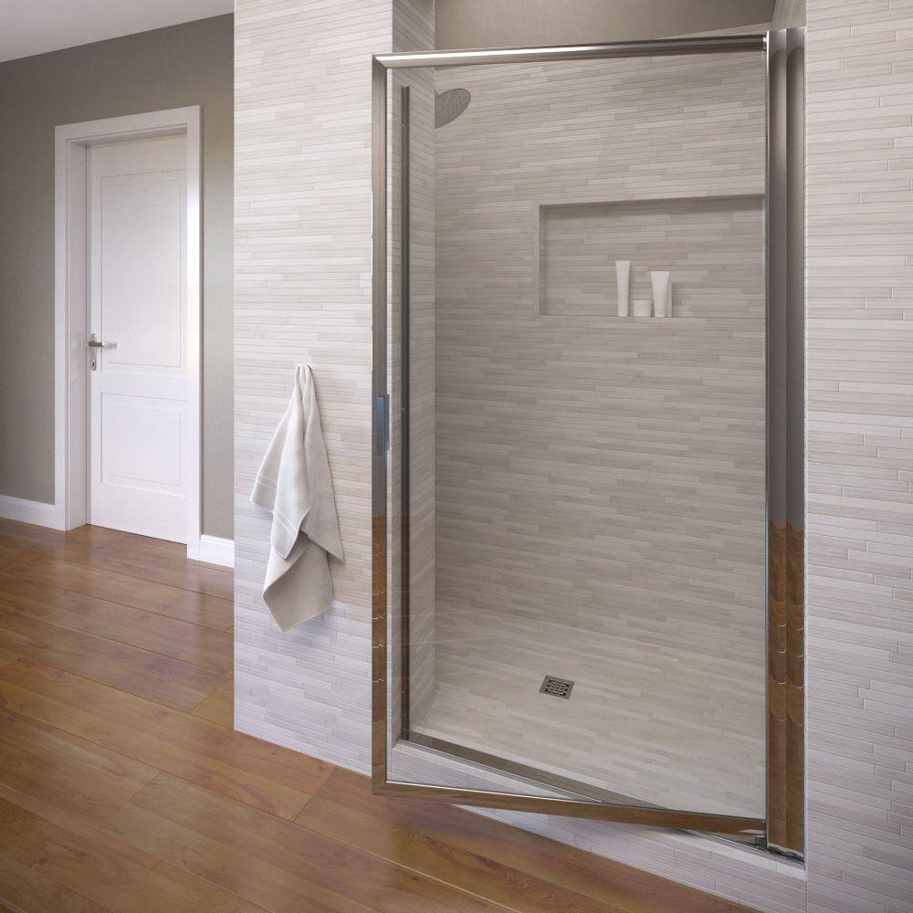 Sopora 37" x 64" Chrome Framed Clear Glass Pivot Shower Door