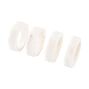 2.25 in. W x 2.25 in. H Cream Resin Octagon Napkin Rings (Set of 4)