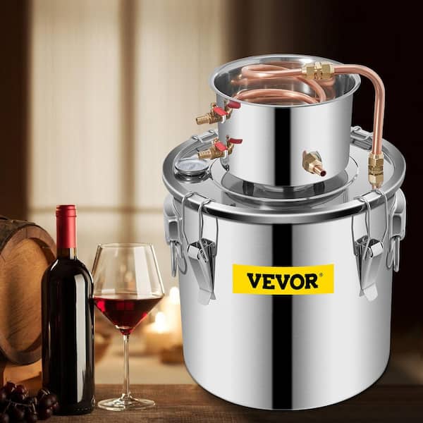 VEVOR Alcohol Still 5 Gal. Stainless Steel Distillery Kit with Circulating  Pump & Build-In Thermometer for DIY Alcohol ZLSJ5GALDTDB00001V1 - The Home  Depot