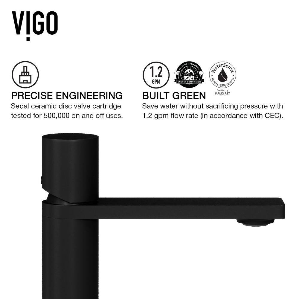 Gotham Matte Black Single-Handle Vessel Bathroom Faucet