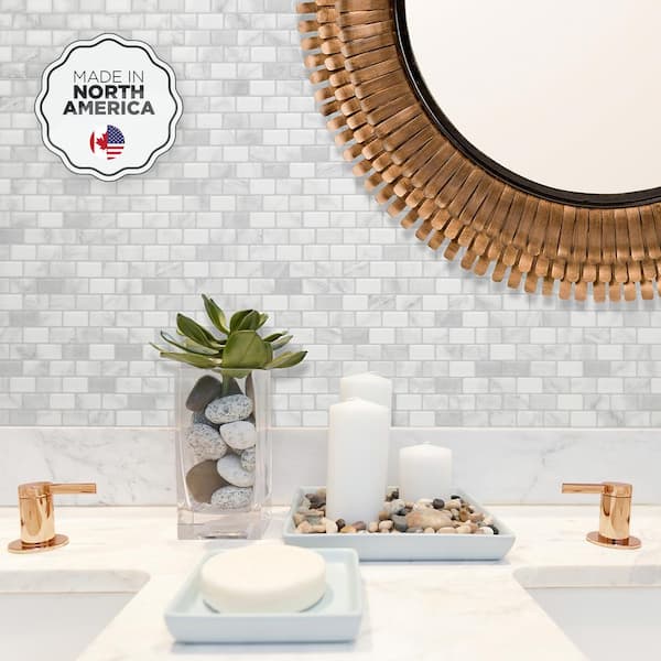 Smart Tiles Peel and Stick Backsplash- 10 Sheets of 10.95 x 9.70 - 3D Adhesive Peel and Stick Tile Backsplash for Kitchen, Bathroom, Wall Tile