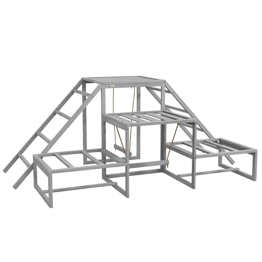 Chicken Toys for Coop, Chicken Swing Set Chicken Coop Equipment for Poultry Run with Wood Stand, Ladder Platforms,Gray price history on PriceWatchPro