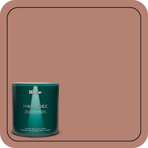 BEHR MARQUEE 1 qt. #S180-5 Auburn Glaze One-Coat Hide Semi-Gloss Enamel Interior Paint & Primer