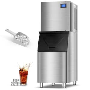 31.7 in.500 lbs./24h Half Size Cubes Commercial Freestanding Ice Maker in Stainless Steel with LCD Control Panel