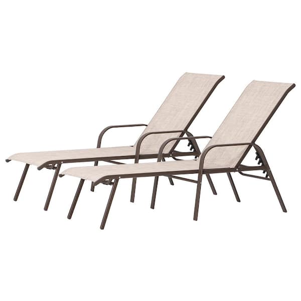 Metal Adjustable Outdoor Chaise Lounge, Chaise Lounge Outdoor Foldable Desktop