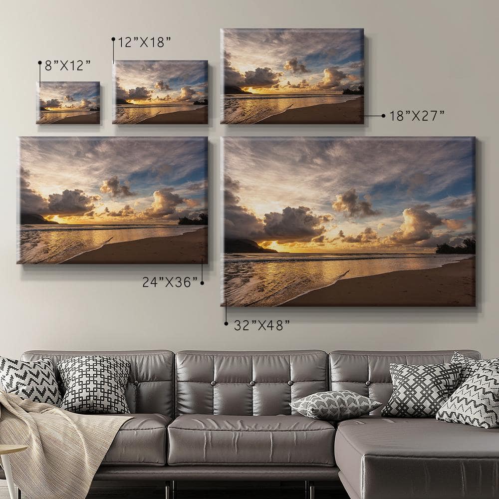 Sunset in Hanalei Bay Scenic Landscape Canvas Wall Art