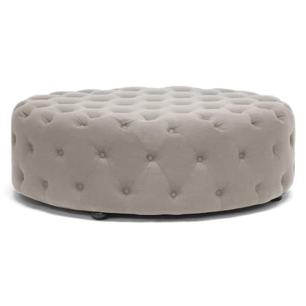 Baxton Studio Cardiff Beige Accent Ottoman