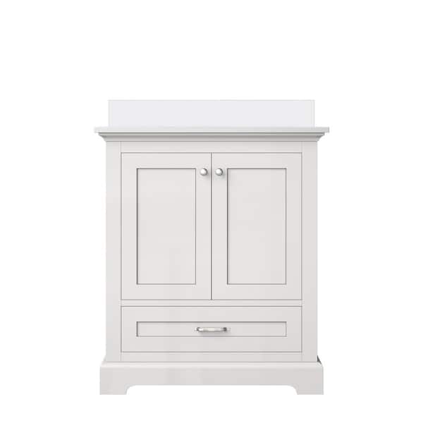 Dukes 30 in. W x 22 in. D White Single Bath Vanity with Cultured Marble Top