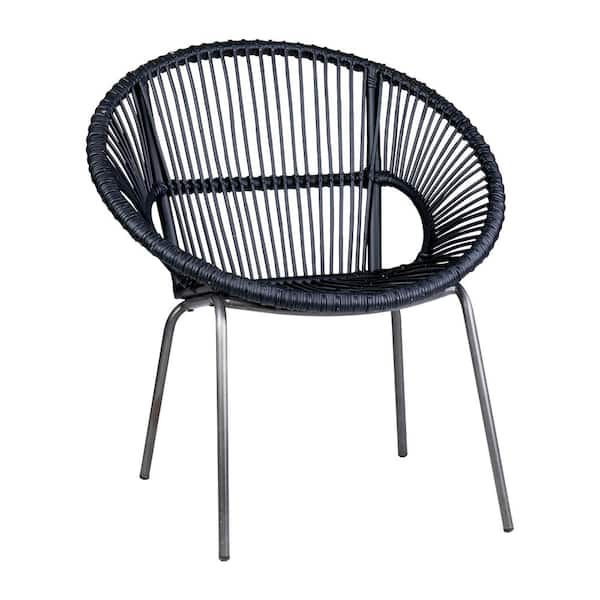 East At Main Louanne Black Rattan Occasional Chair