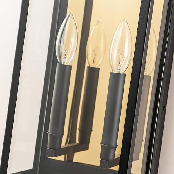 RRTYO Innila 20 in. 2-Light Black Industrial Square Outdoor