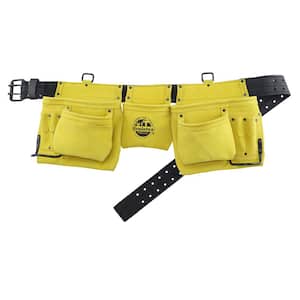 11-Pocket Suede Leather Work Apron in Yellow