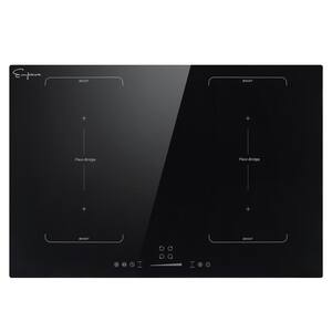 30 in. 240-Volt Electric Stove Induction Modular Cooktop in Black with 4 Elements including Bridge Elements