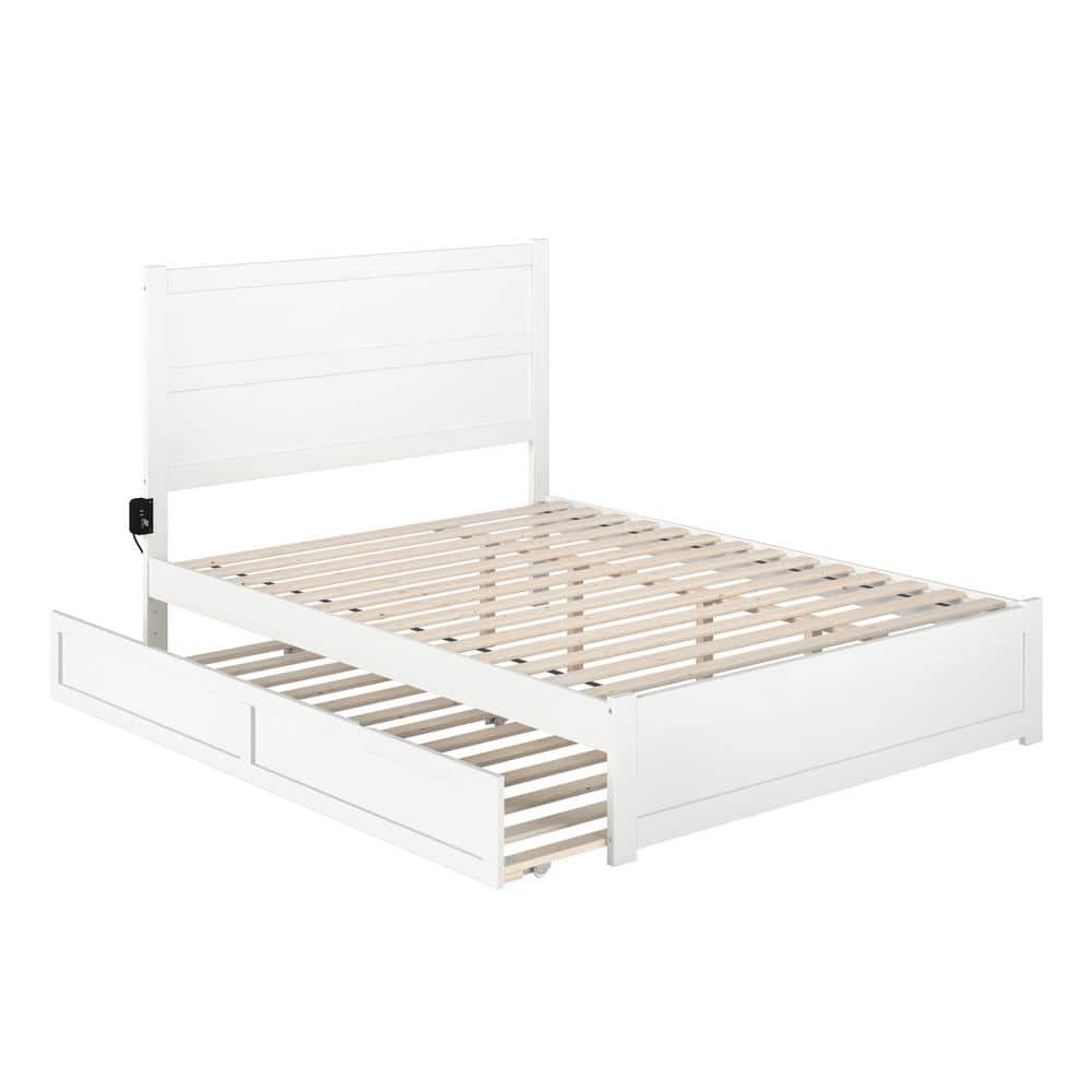 AFI NoHo White Queen Bed with Footboard and Twin Extra Long Trundle ...