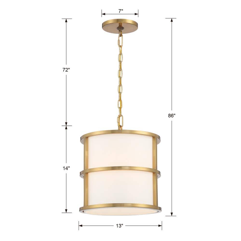 Hulton Luxe Gold Mini Drum Silk Shade 3-Light Pendant