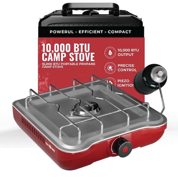 Single Portable Propane Camp Stove in Red