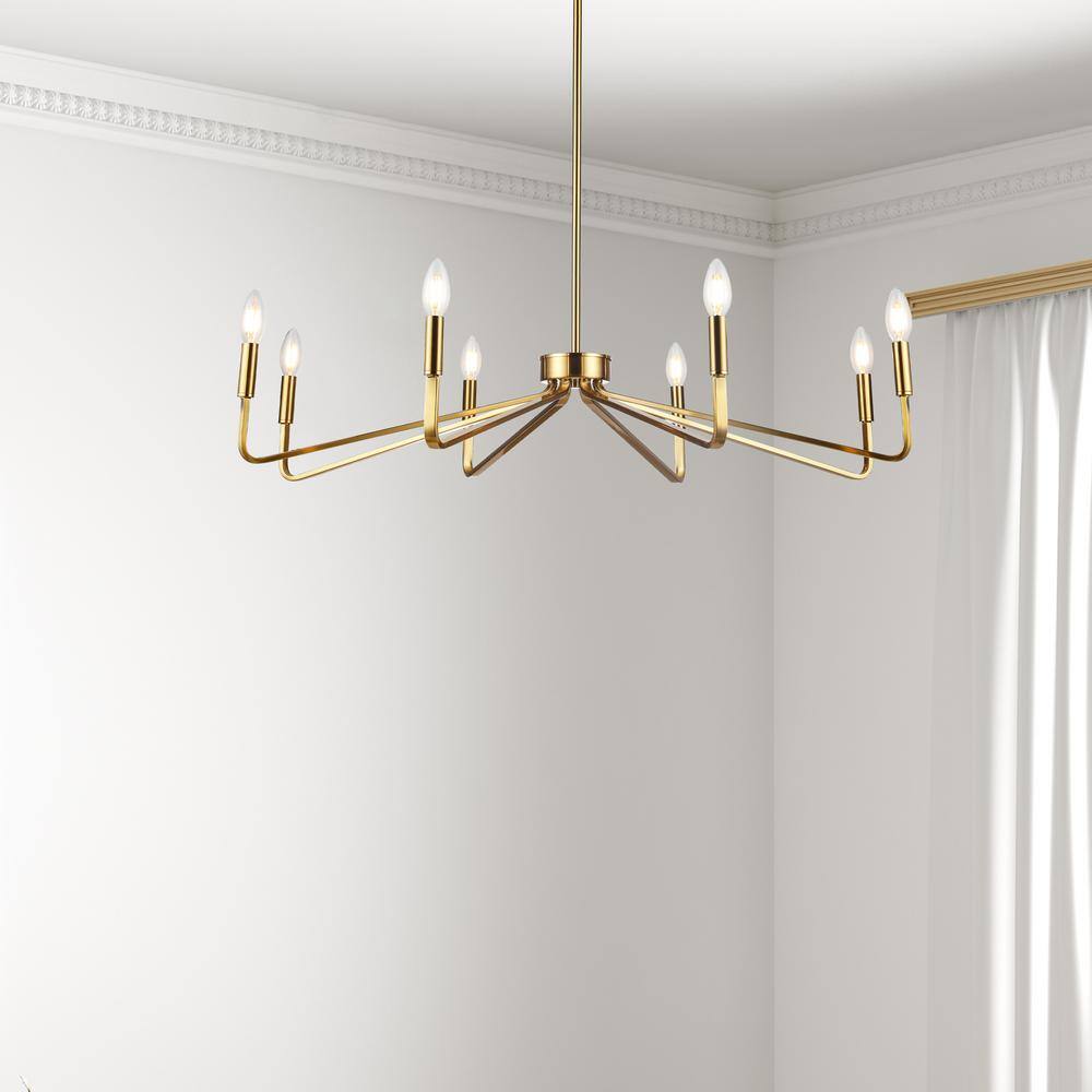 Clayton Aged Brass 38" Traditional Black Candle Chandelier