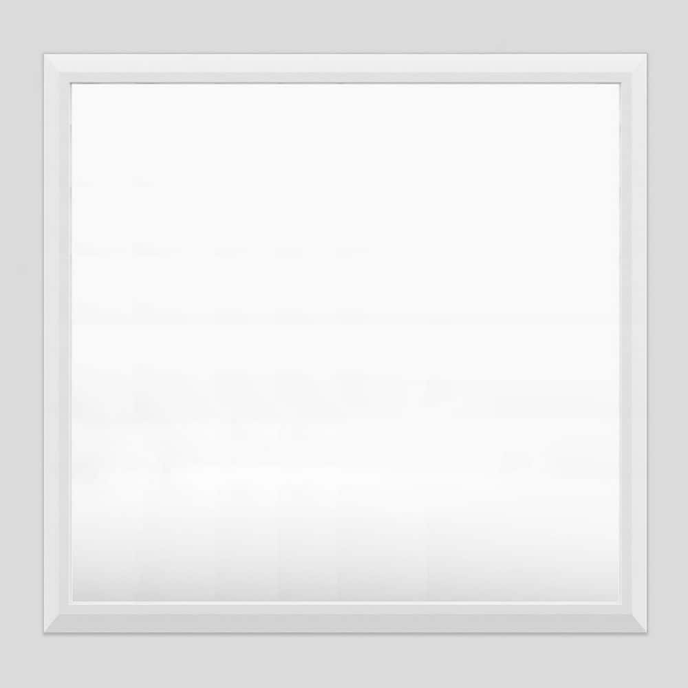 40 in. H x 38 in. W Rectangular Aluminum Alloy Framed and Tempered Glass Wall Bathroom Vanity Mirror in Matte White price history on PriceWatchPro