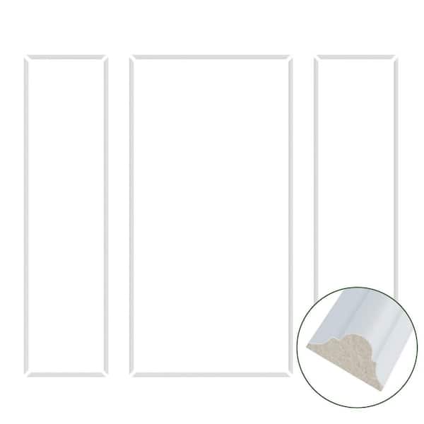 0.71 in. D X 48 in. W x 96 in. L (Set of 3) Primed Polystyrene Un-Assemble Panel Moulding Frame