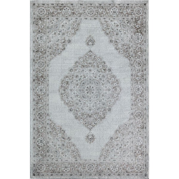 Rugs America Samina Natural Linens Gray Area Rug - 2 X 4