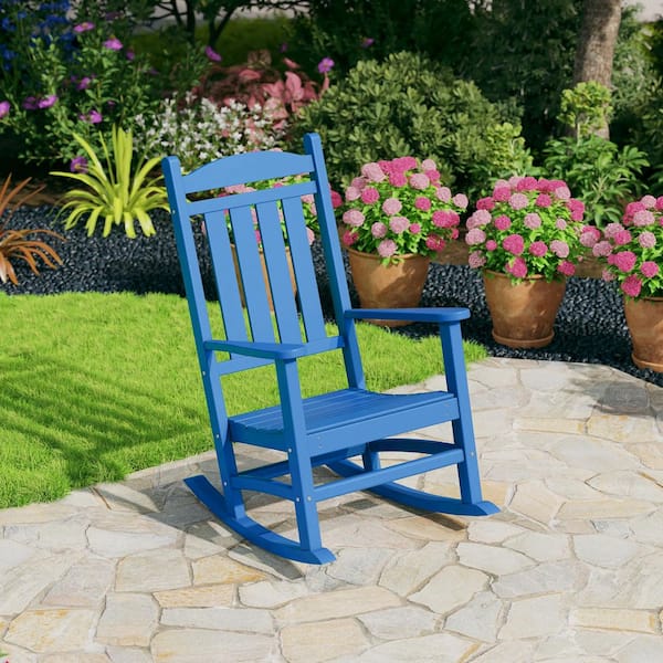 Kenly Pacific Blue Classic Plastic Outdoor Rocking Chair