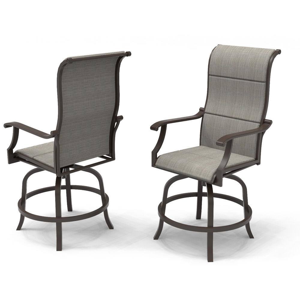 Hampton Bay Riverbrook Espresso Brown Swivel Aluminum Sling Outdoor