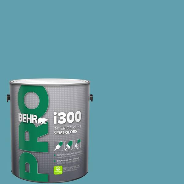 BEHR PRO 1 gal. #BIC-53 Turquoise Semi-Gloss Interior Paint