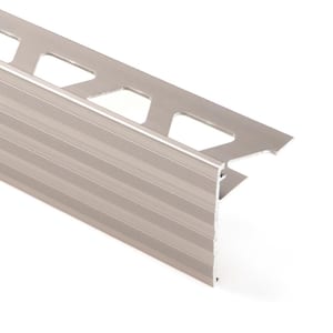 Schiene-Step Satin Nickel Anodized Aluminum 1/2 in. x 8 ft. 2-1/2 in. Metal Stair Nose Tile Edging Trim