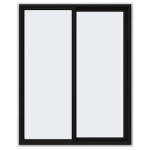 48 in. x 60 in. V-4500 Series Black Exterior/White Interior FiniShield Vinyl Right-Handed Sliding Window w/ Mesh Screen