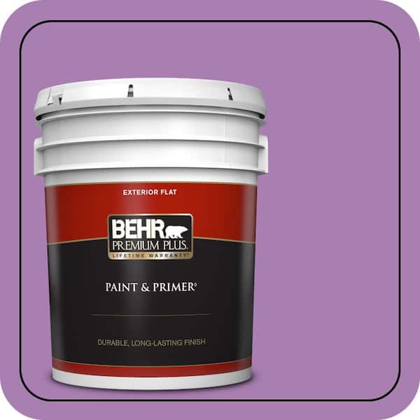 BEHR PREMIUM PLUS 5 gal. #P100-5 I Heart Potion Flat Exterior Paint & Primer