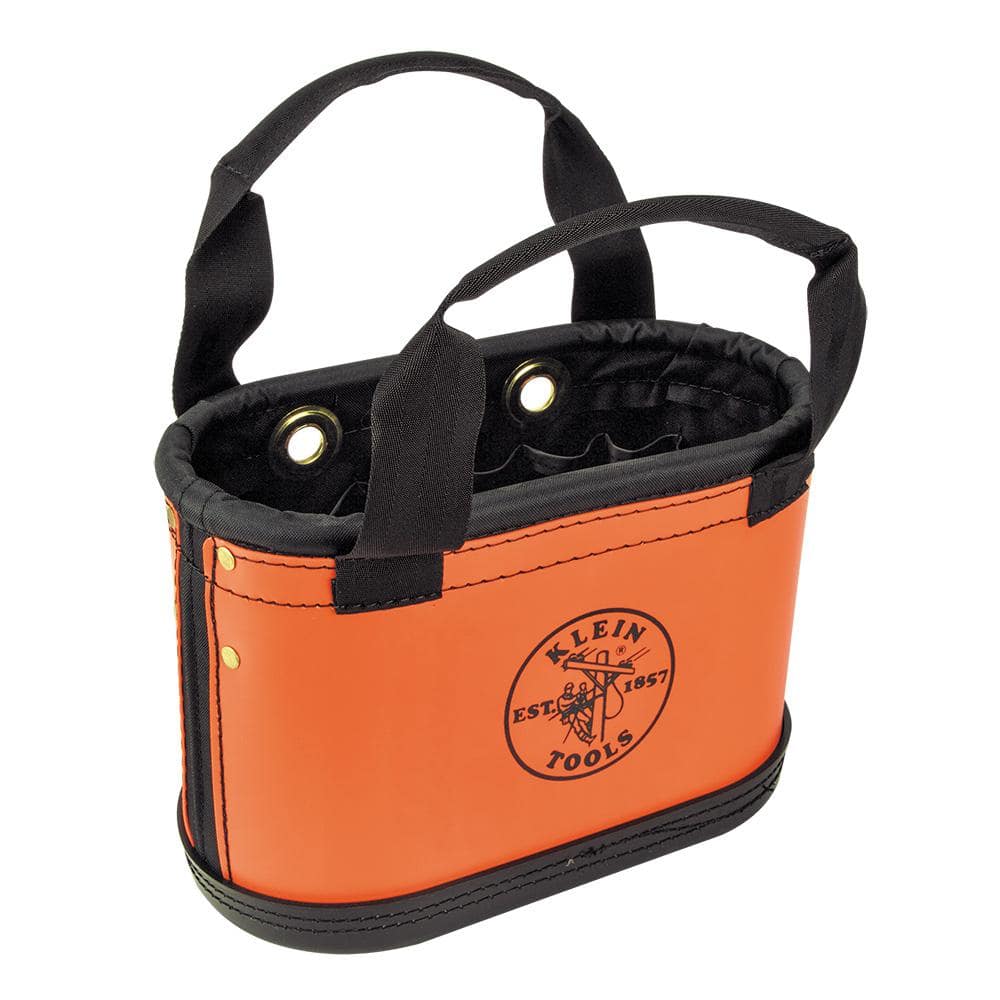 Klein Tools Hard-Body Bucket, 15-Pocket Oval Bucket, Orange/Black 5144HBS -  The Home Depot