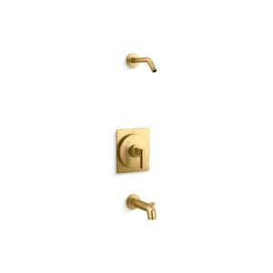 Castia By Studio McGee Rite-Temp Bath And Shower Trim Kit Without Showerhead in Vibrant Brushed Moderne Brass